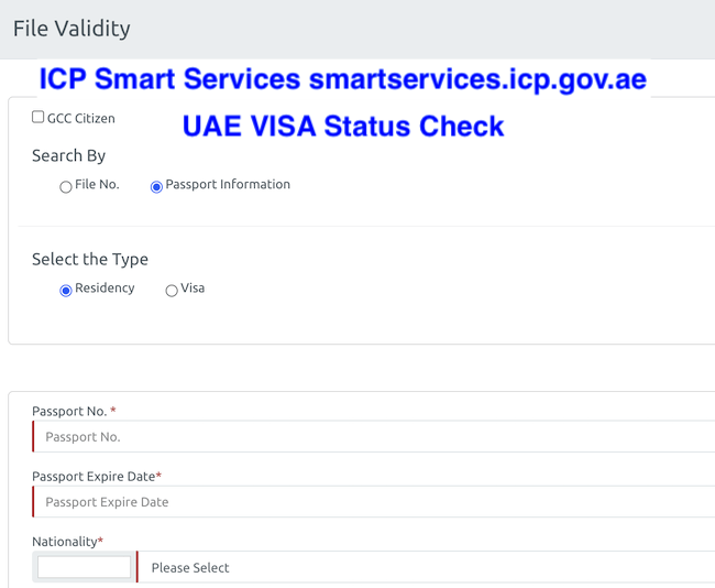 ICP Smart Services smartservices.icp.gov.ae - UAE Visa Status Check Online with Passport